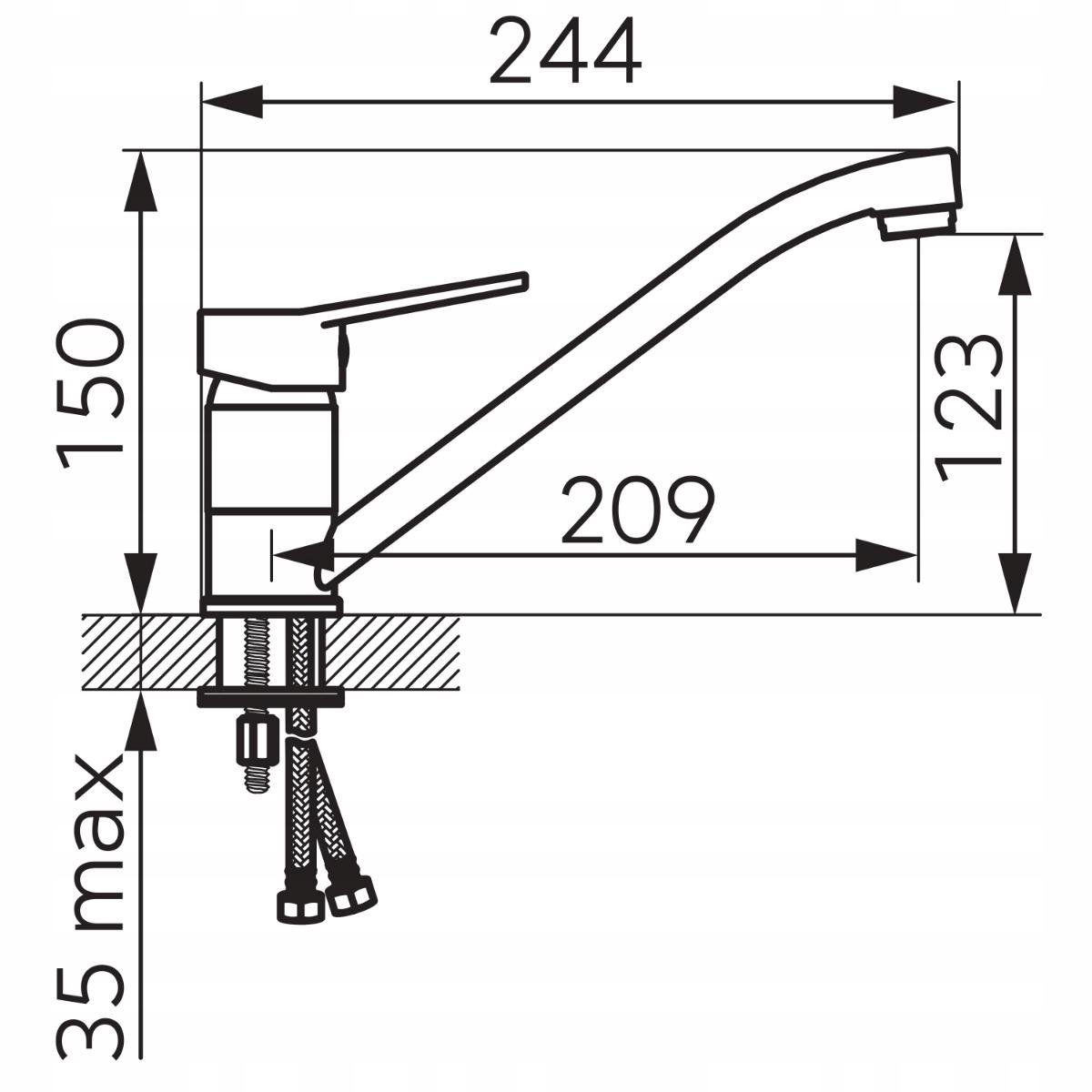 FERRO Bateria zlewozmywakowa ISSO stojąca niska, chrom