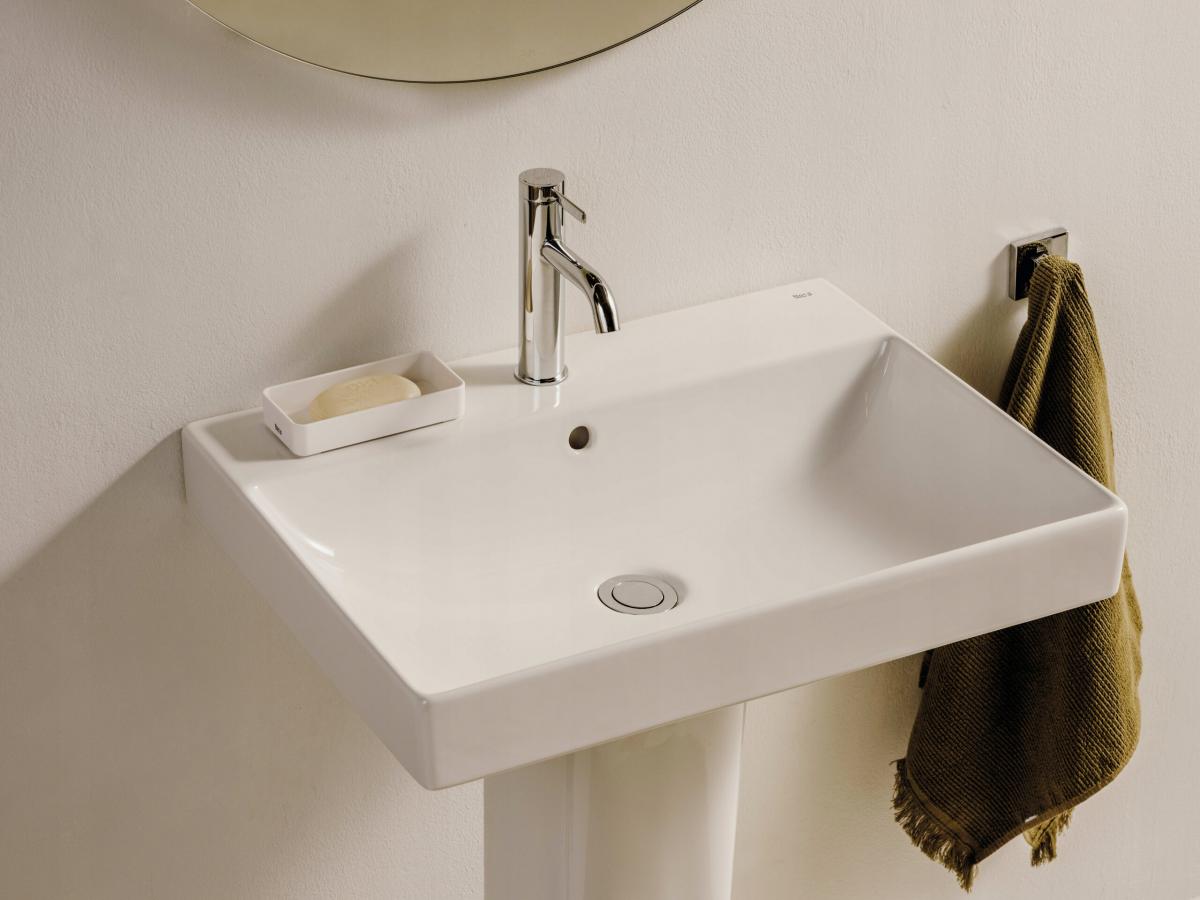 Umywalka ścienna ONA 60x46cm, z/otw., z/przel. Biały ROCA