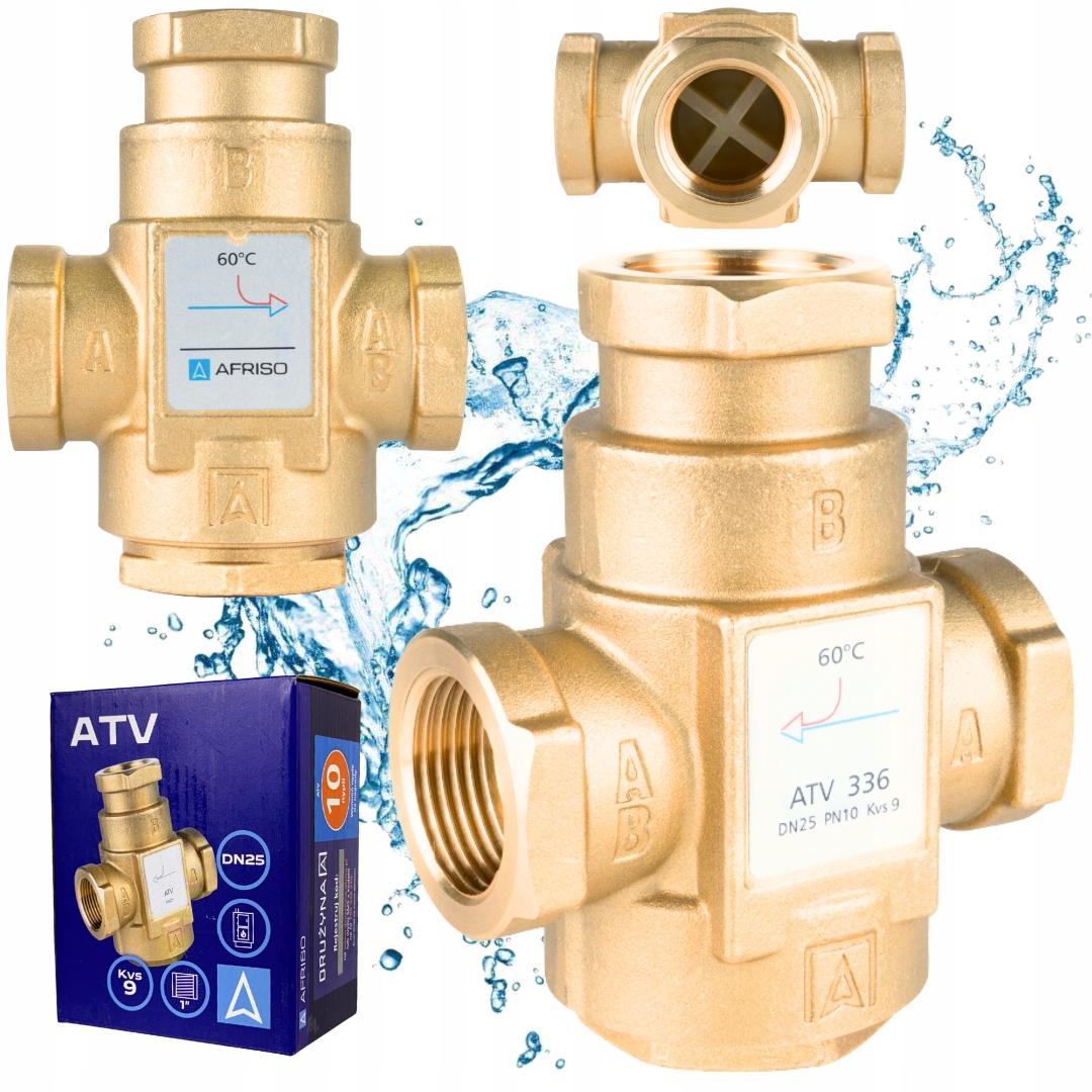 AFRISO Zawór temperaturowy ATV 336, DN25, Rp 1 cal, kvs 9, 60°C