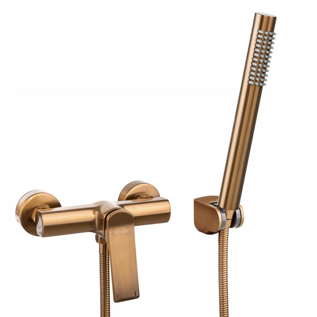 INVENA BATERIA NATRYSKOWA NERI PLUS INVENA TREND Z ZESTAW NATRYSKOWYM MIEDŹ