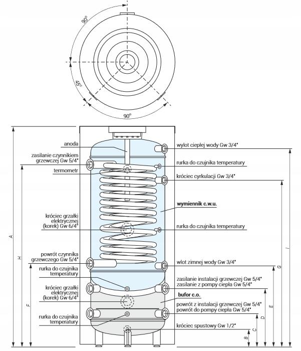 Wymiennik stojący do pomp ciepła 308/201/10 KOSPEL SWVPC-250/60
