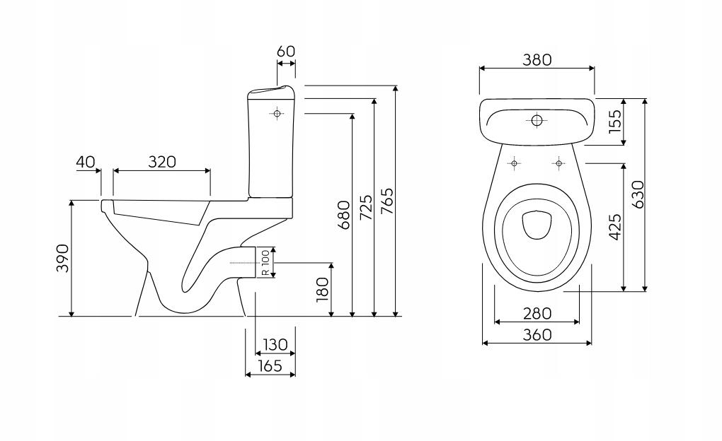WC Geberit KOLO IDOL odpływ poziomy 19035 48h