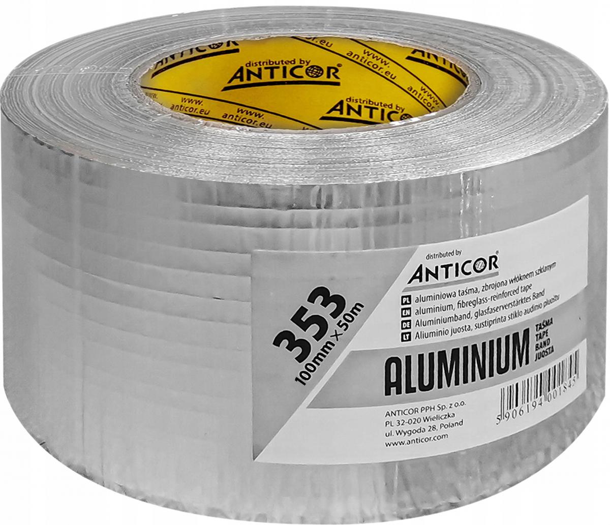 ANTICOR Taśma aluminiowa Aluminio 353, 100 mm x 50 m