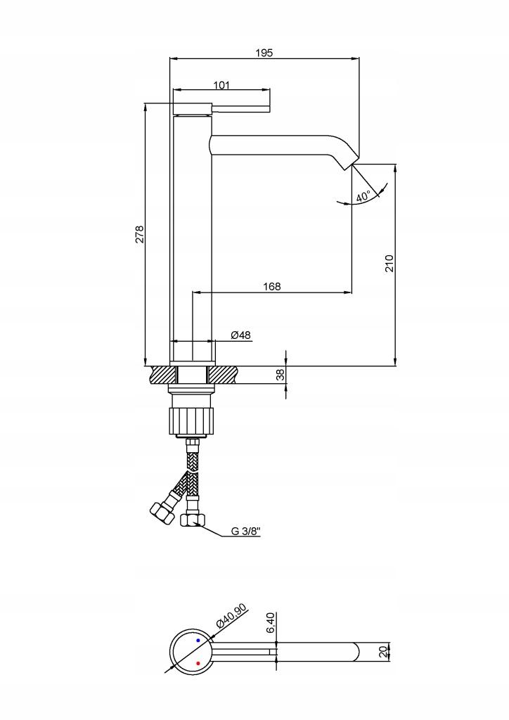 INVENA BATERIA UMYWALKOWA WYSOKA KALITEA INVENA TREND CHROM