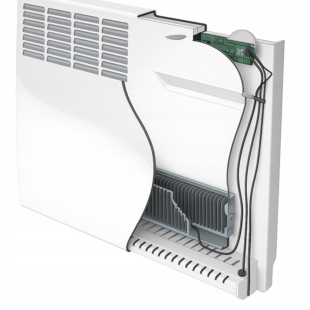 Grzejnik konwektorowy elektryczny F-120 1000W (model wiszący) wyposażony w