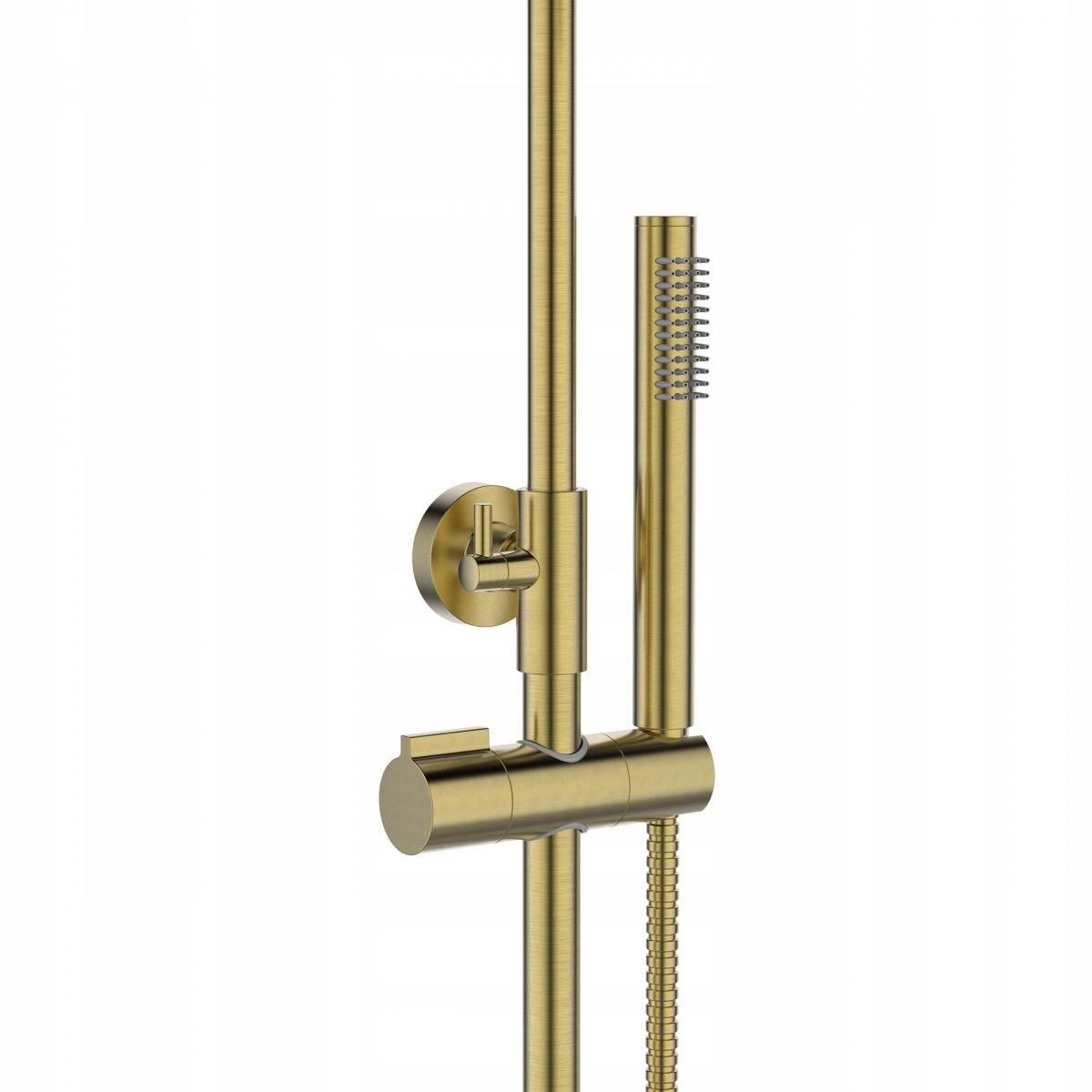 INVENA DESZCZOWNIA Z BATERIĄ NATRYSKOWĄ ALONIA TREND ZŁOTO SZCZOTKOWANA