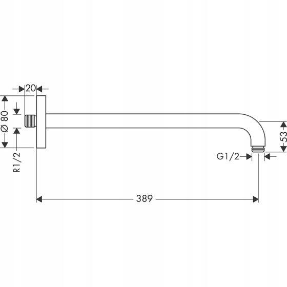 HANSGROHE Ramię prysznicowe 38,9 cm
