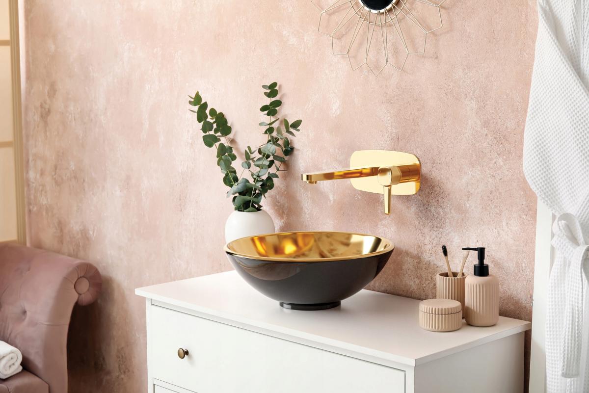 INVENA BATERIA UMYWALKOWA PODTYNKOWA GLAMOUR ZŁOTY INVENA TREND