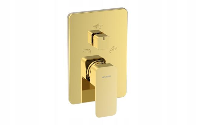 LOFT GOLD Bateria podtynkowa z przełącznikiem ceramicznym 3-funkcyjnym