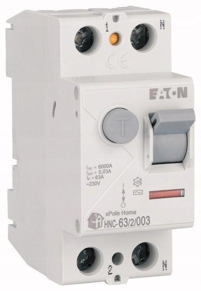 EATON Wyłącznik różnicowoprądowy 6kA typ AC HNC-63/2/003