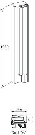 Profil uzupełniający do drzwi CAPITAL do wnęki Chrom ROCA