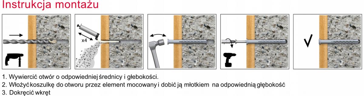 KOELNER Kołek fi 8x140 mm z długą płaszczyzną podziału z wkrętem stożkowym