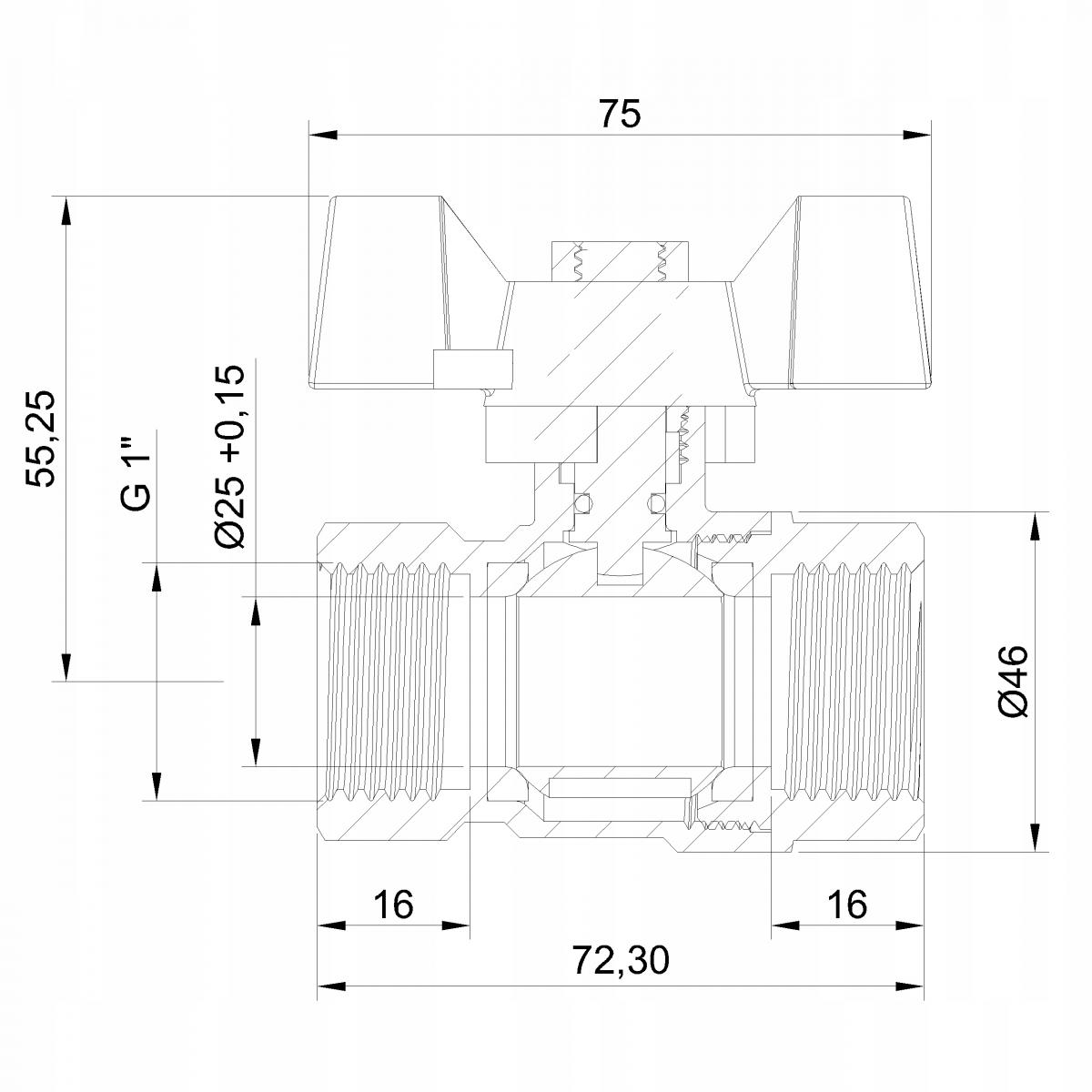 INVENA ZAWÓR KULOWY WODNY WW Z MOTYL. TYP CIĘŻKI GLADIATOR PROV 1