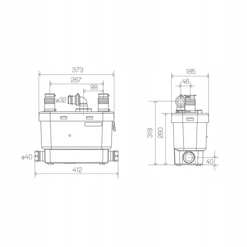 Wydajna pompa SFA Sanispeed 4 wloty do kuchni i łazienki 48h