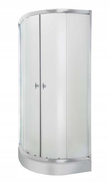 INVENA KABINA NATRYSK. PÓŁOKR.MARBELLA 80X80 PR.CHROM SZKŁO MROŻONE