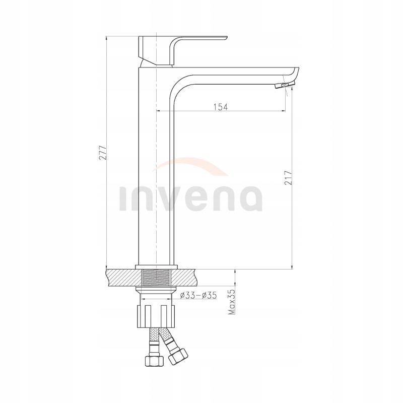 Bateria umywalkowa INVENA wysoka NYKS 48h