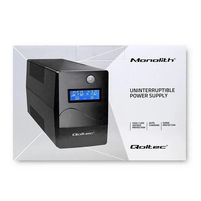 QOLTEC Zasilacz awaryjny UPS Monolith 1000VA 600W LCD USB RJ45
