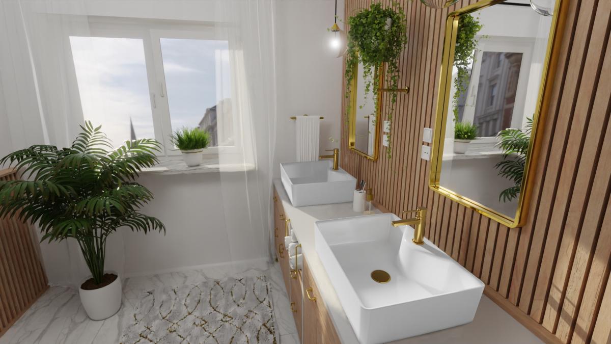 Bateria umywalkowa INVENA wysoka GLAMOUR ZŁOTA 48h