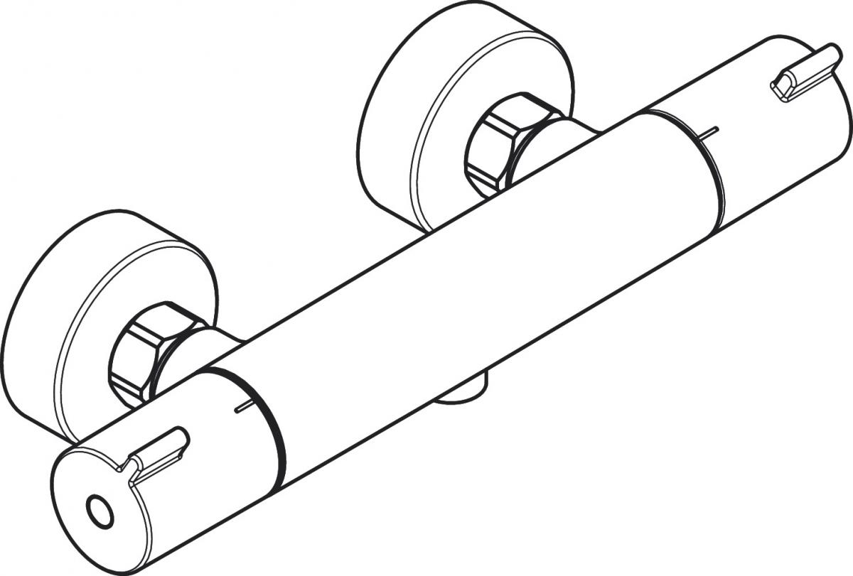 Bateria wannowo-prysznicowa dwuuchwytowa ścienna Hansgrohe Ecostat srebrny
