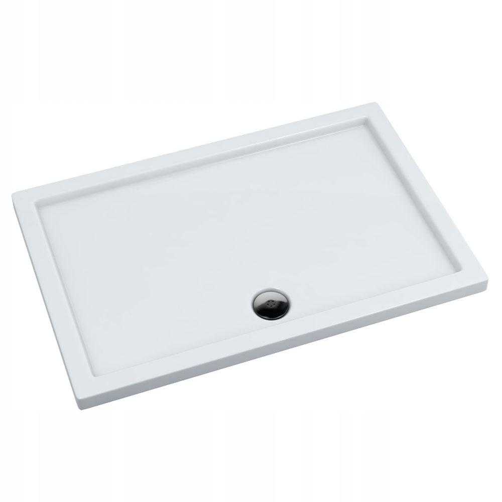 Brodzik akrylowy 3.269 Standard 80x120x5 cm Caspar, prostokątny odpływ na