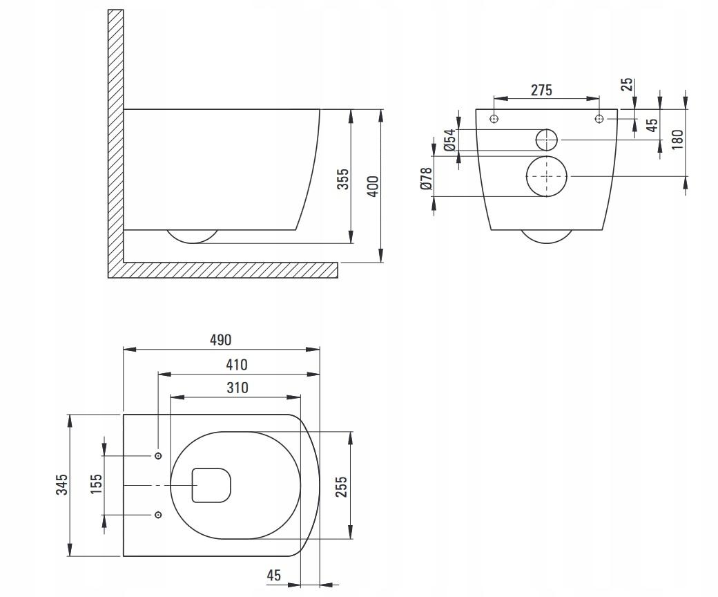 DEANTE Miska WC z deską bezkołnierzowa Hiacynt New, biały