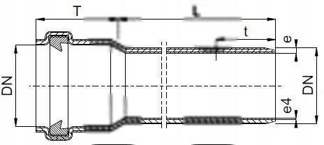 Rura kanalizacyjna zewnętrzna PVC 200X5.9X1000 SN8 KL.S ML (multilayer, spi
