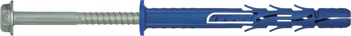 Kołek ramowy poliamidowy 10x120 mm z kołnierzem, wkręt ocynk płatkowy, [OP
