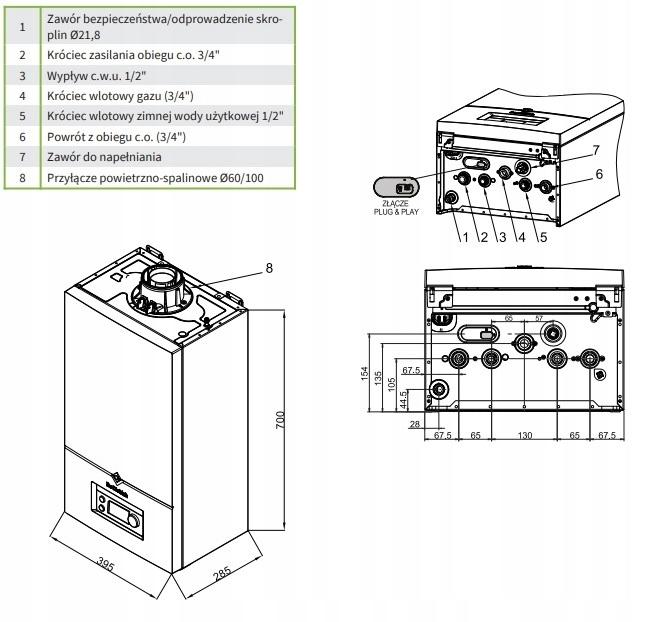 DE DIETRICH Kocioł gazowy kondensacyjny MCR4 19/20 MI 2F dwufunkcyjny 48h