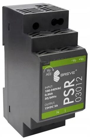 Zasilacz impulsowy PSR 03015 230/ 15VDC 2A 30W na szynę DIN, Uzas: 85-264VA