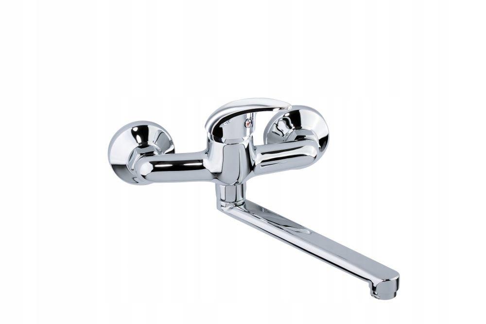 Bateria kuchenna Alba ścienna dwuotworowa chrom