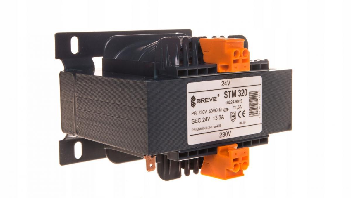Transformator jednofazowy STM 320VA 230/24V IP00 separacyjny lub bezpieczeń