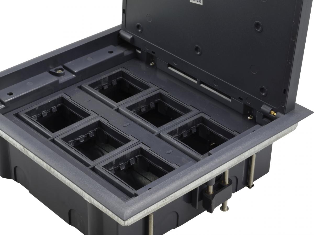 Puszka podłogowa (floorbox) 6M (45x45) regulowana głębokość, do podłogi tec