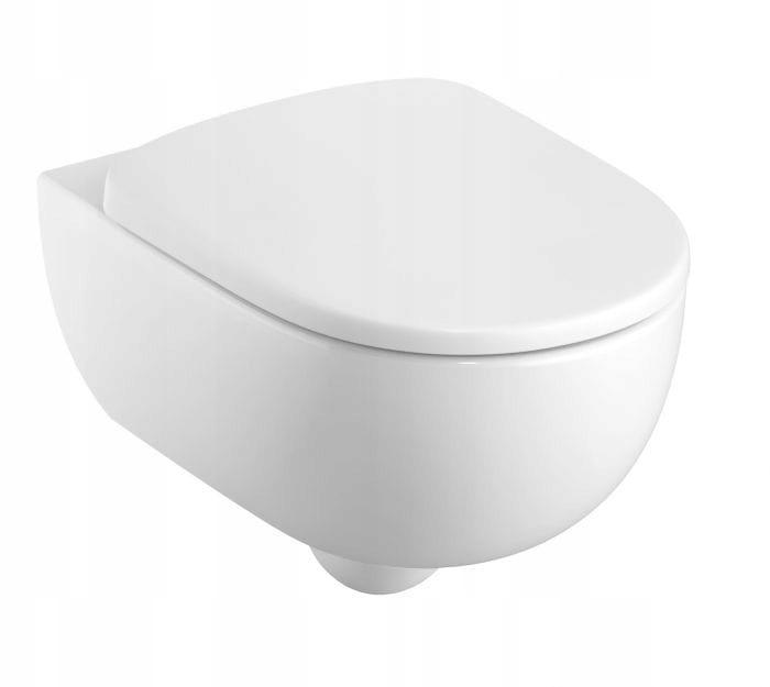 Miska wisząca WC Selnova, lejowa, B36 cm, H33 cm, T53 cm, ukryte mocowania,