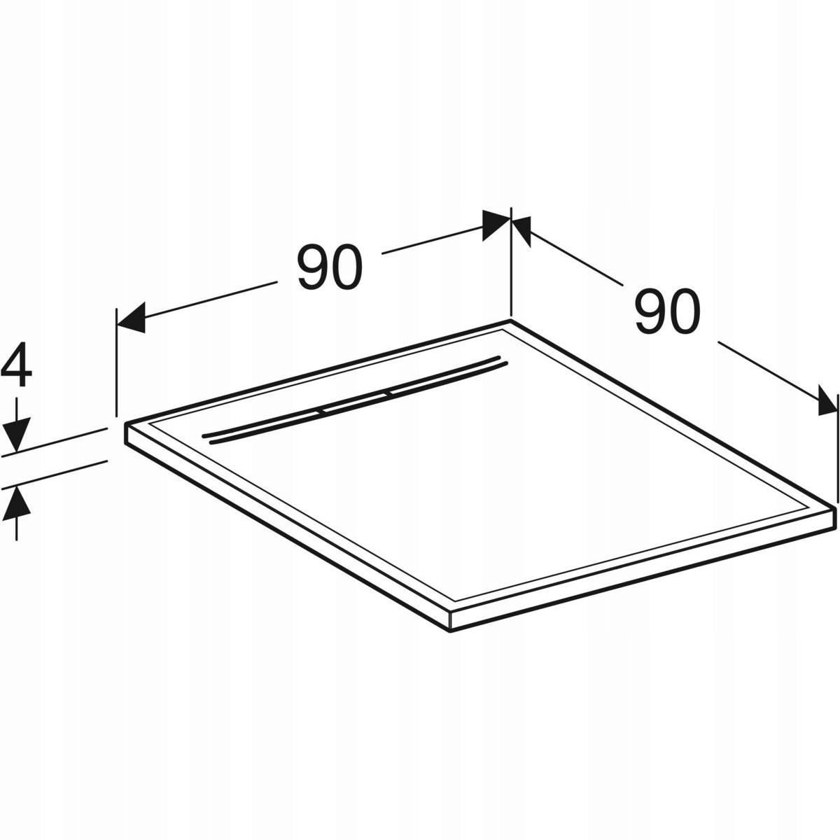 GEBERIT Brodzik kwadratowy Sestra 90x90 cm, szary
