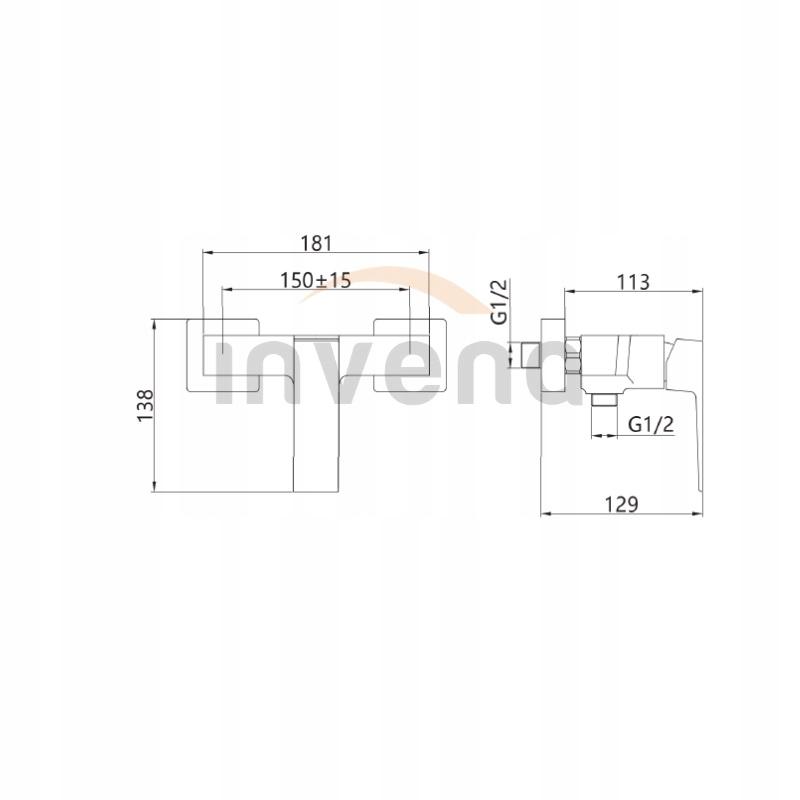Bateria natryskowa INVENA PAROS CHROM 48h