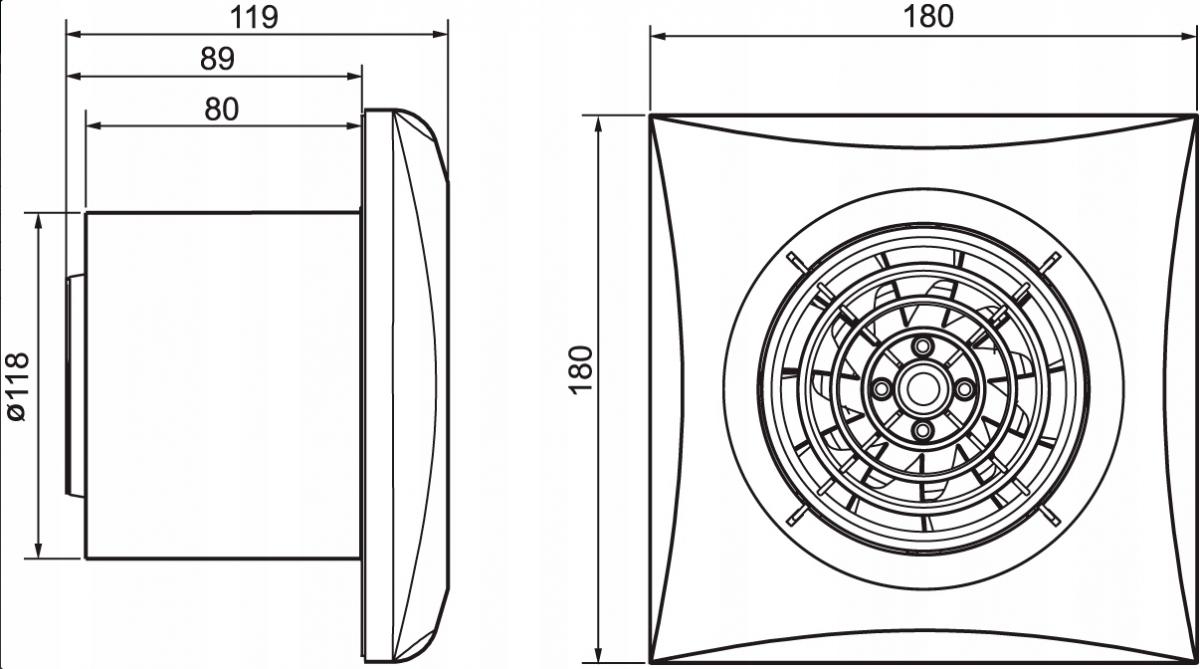 Wentylator biurowy VENTURE SILENT CRZ 100mm 48h