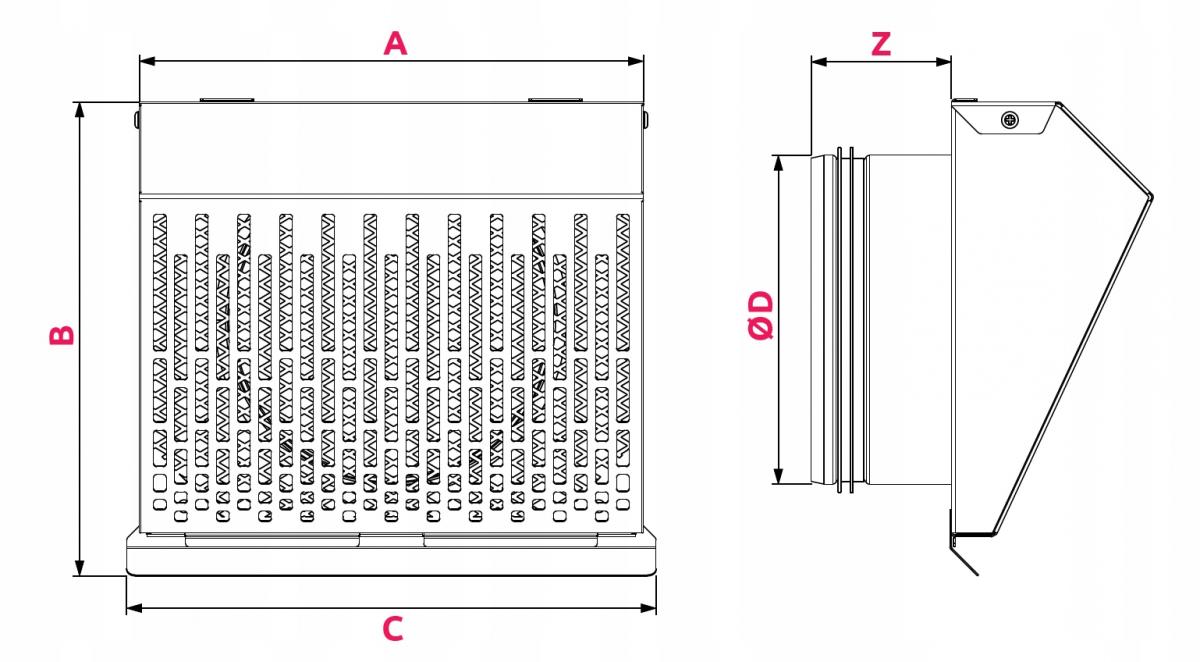 AWENTA Wyrzutnia ścienna metalowa fi160, biały
