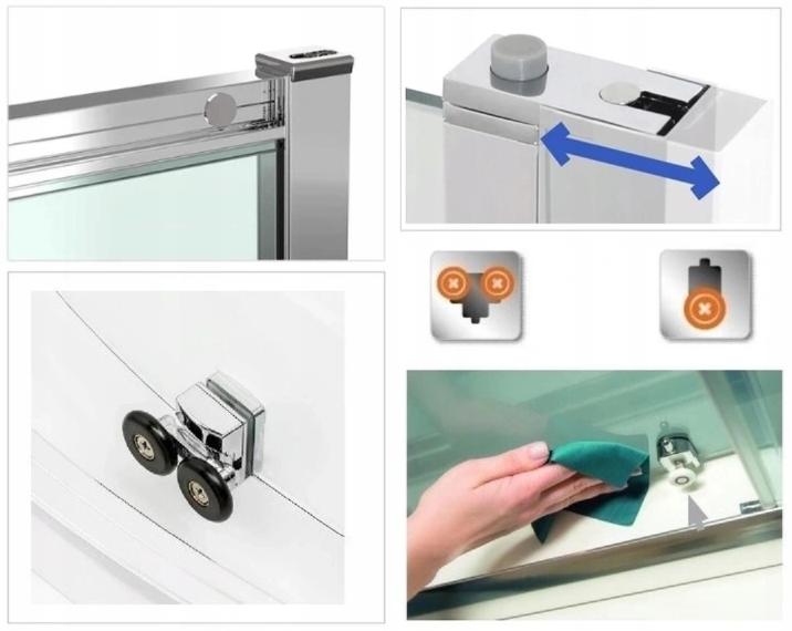 INVENA KABINA NATRYSK. KWADRAT.PARLA 90X90 PROF.CHROM SZKŁO MROŻONE