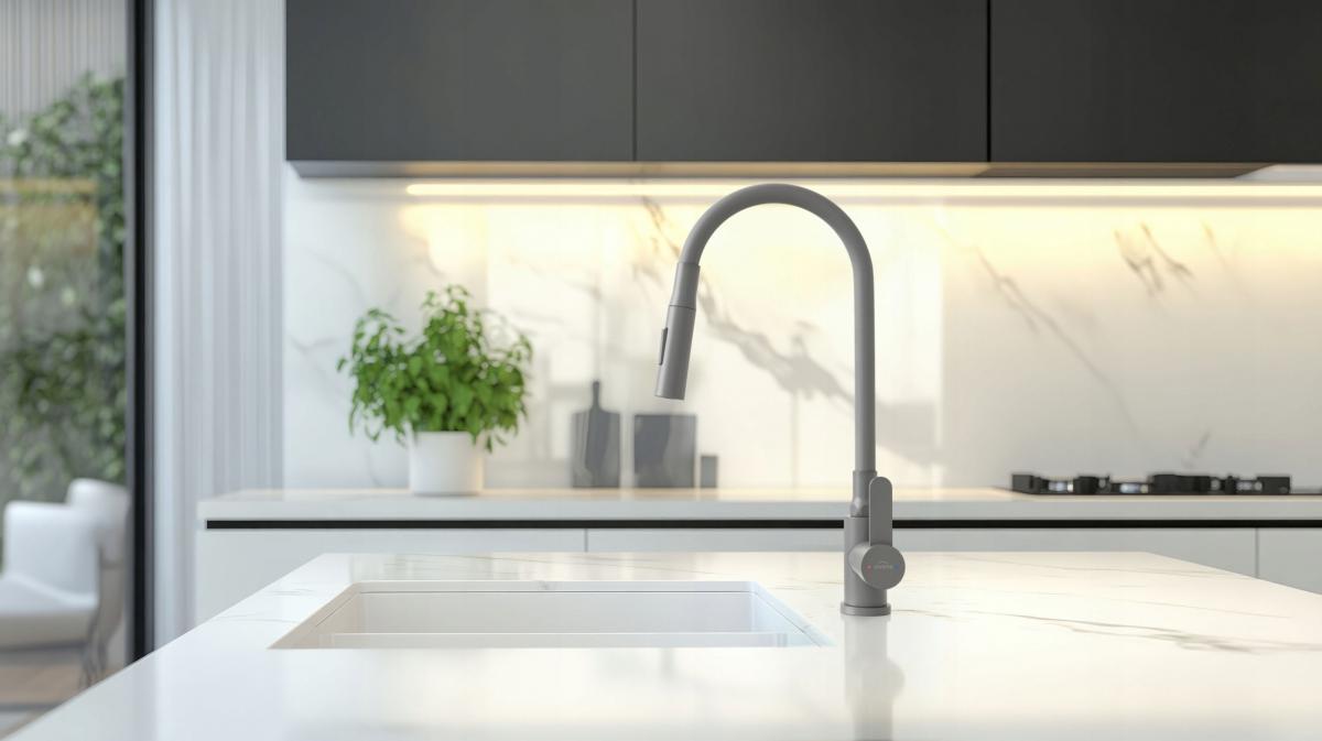 INVENA BATERIA ZLEWOZMYWAKOWA DALIS Z RUCHOMĄ 2F WYLEWKĄ, SZARA