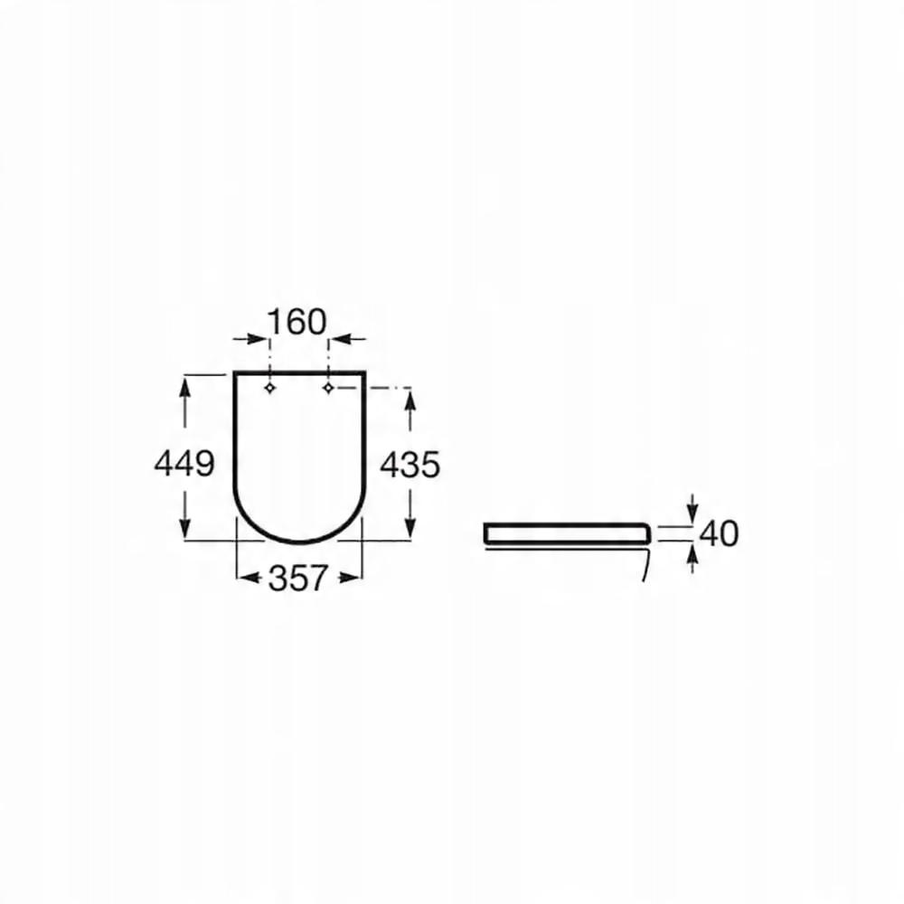 Deska WC GAP ROUND/MERIDIAN Slim Wolnoopadająca Duroplast Biały ROCA