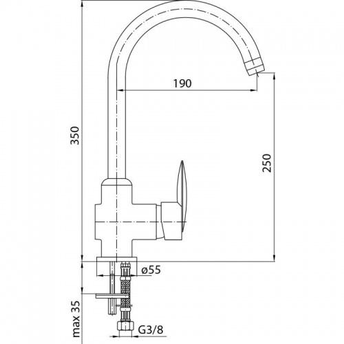 Bateria kuchenna Delta stojaca jednootworowa wysoka chrom