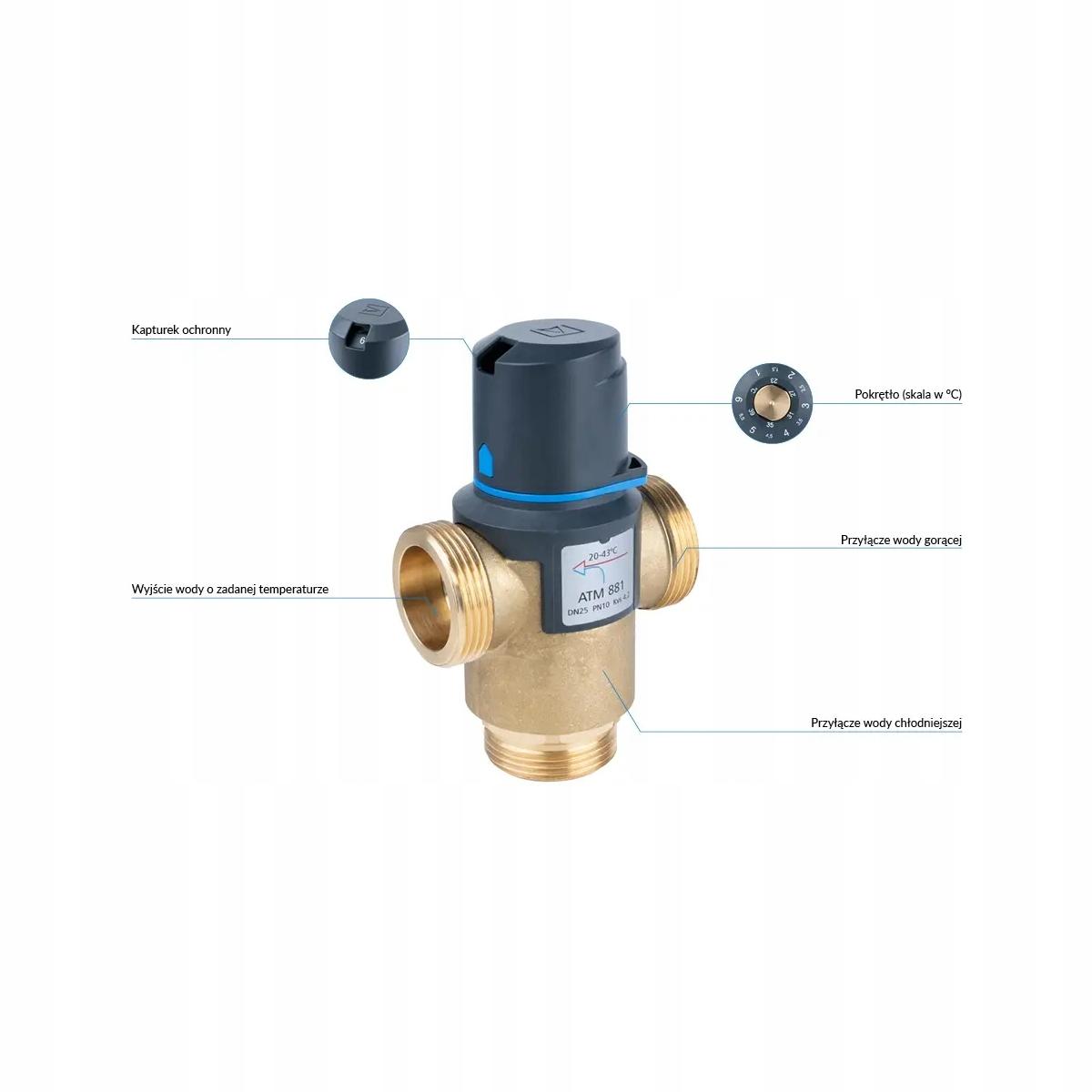 Termo. zawór mieszający Afriso ATM 881 G1 1/4' 48h