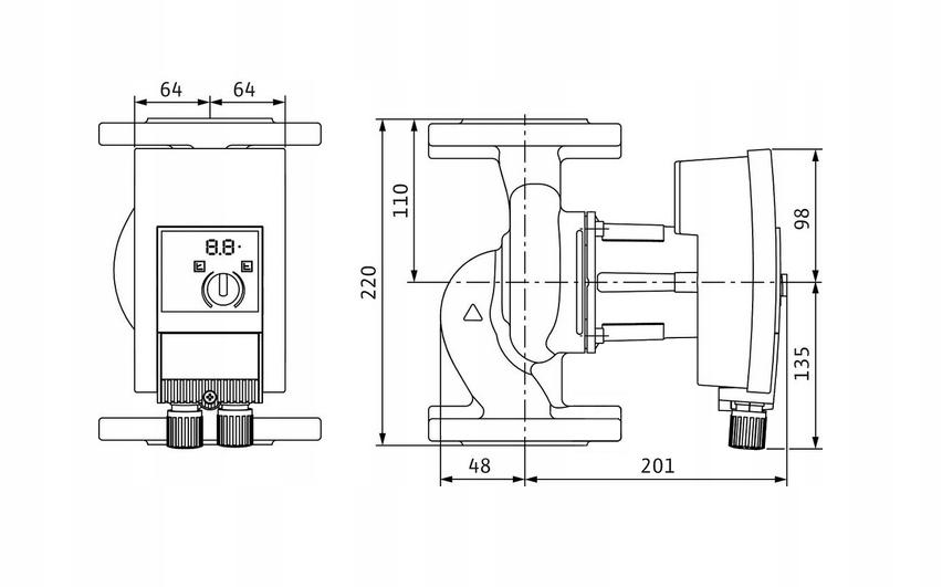 Pompa obiegowa bezdławnicowa Wilo-Yonos MAXO 40/0,5-8 PN 6/10 DN40 48h