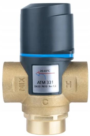 Zawór mieszający termostatyczny ATM 331 DN 20 3/4 GW 10 bar Kvs 1.6 20-43°C
