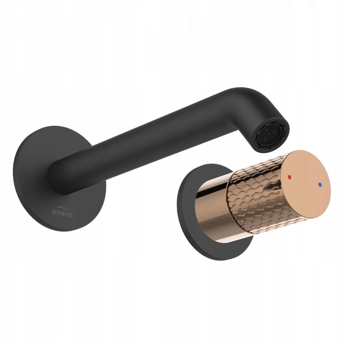 INVENA BATERIA UMYWALKOWA PODTYNK MOONLIGHT INVENA TREND CZARNY/ROSE GOLD