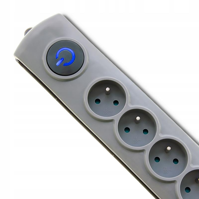 QOLTEC Listwa antyprzepięciowa Quick Switch 6 gniazd 3m