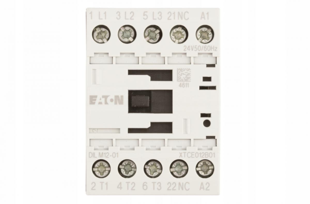 EATON Stycznik mocy I=12A [AC-3], 0Z 1R DILM12-01(24V50/60HZ)