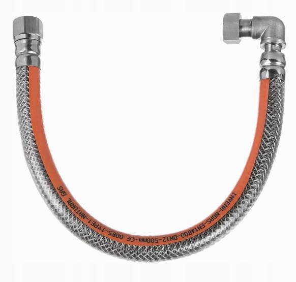 INVENA PRZEWÓD DO GAZU W OSŁONIE PVC Z KOLANKIEM -50CM