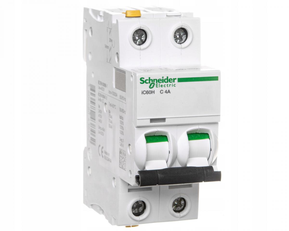 SCHNEIDER ELECTRIC Wyłącznik nadprądowy iC60H-C4-2 C 4A 2-biegunowy