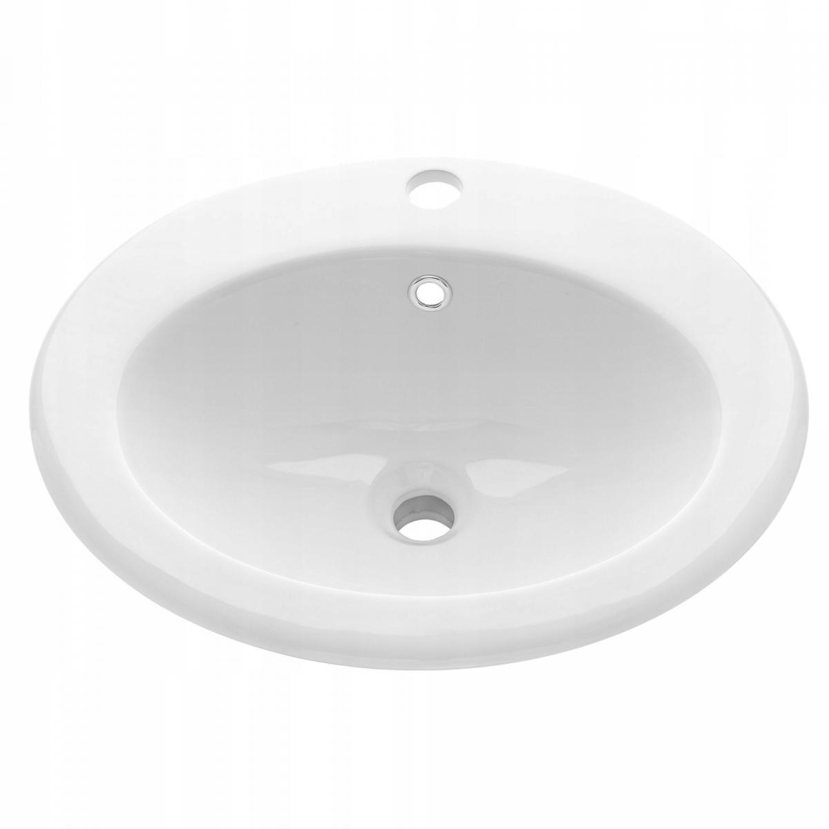 INVENA UMYWALKA WPUSZCZANA W BLAT NIKEA 50 CM, Z OTW. NA BAT.